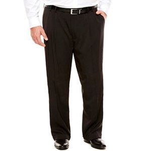 Van Heusen Stretch Non-Iron Black Mens Pants 48X32